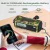 Hand Crank Emergency Radio, 12000mAh/44400mWh Battery Powered Long Runtime, AM/FM/Shortwave/NOAA Alert, Loud SOS,Flashlight,Phone Charger,Portable Rechargeable Solar Weather Radio for Power Outages view 2
