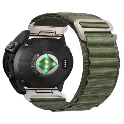 Alpine Quickfit-Band for Garmin Fenix 8 51MM/7X/6X Pro/6X Sapphire/5X/5X Plus/Fenix 3,26MM Quickfit Adjustable Sport Nylon Loop Bands for Garmin (ArmyGreen)