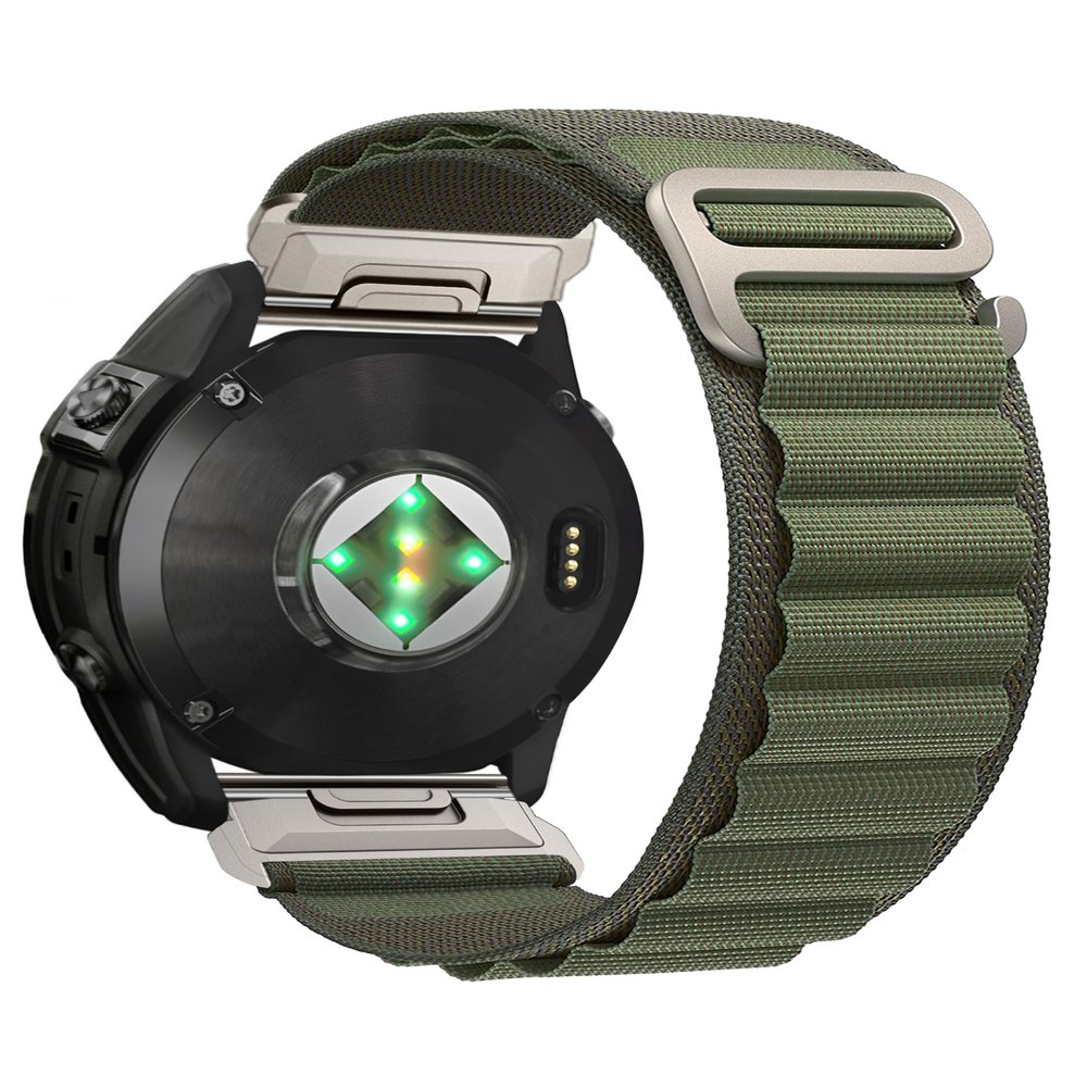 Alpine Quickfit-Band for Garmin Fenix 8 51MM/7X/6X Pro/6X Sapphire/5X/5X Plus/Fenix 3,26MM Quickfit Adjustable Sport Nylon Loop Bands for Garmin (ArmyGreen)
