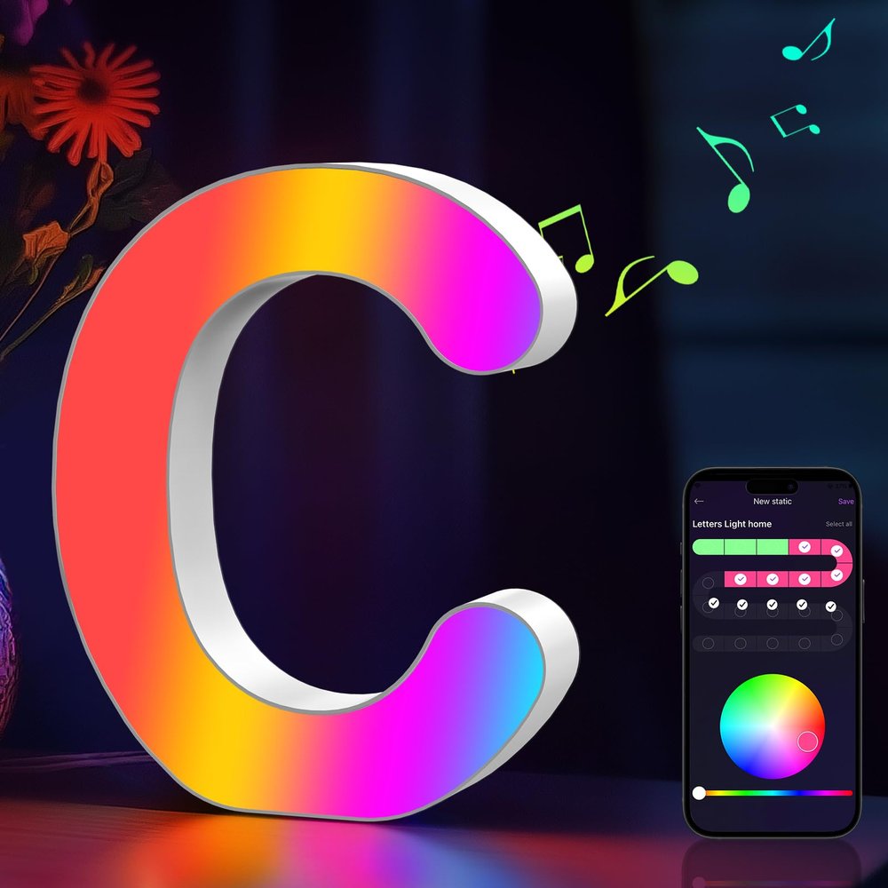 Light Up Letters Marquee Letter LED Lights Music Sync RGB Color Changing