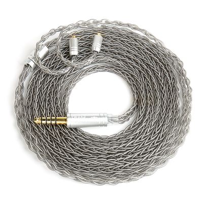 2 Meter QDC in Ear Monitor Cable, KZ ZS10 PRO IEM Extension Headphone Cable Cords for EDX PRO/Castor/CCA CRA, KBEAR ST12 Plus 8 Core 4N OFC Silver-Plated Wire (Grey, Recessed 2 Pins, 4.4mm Plug)