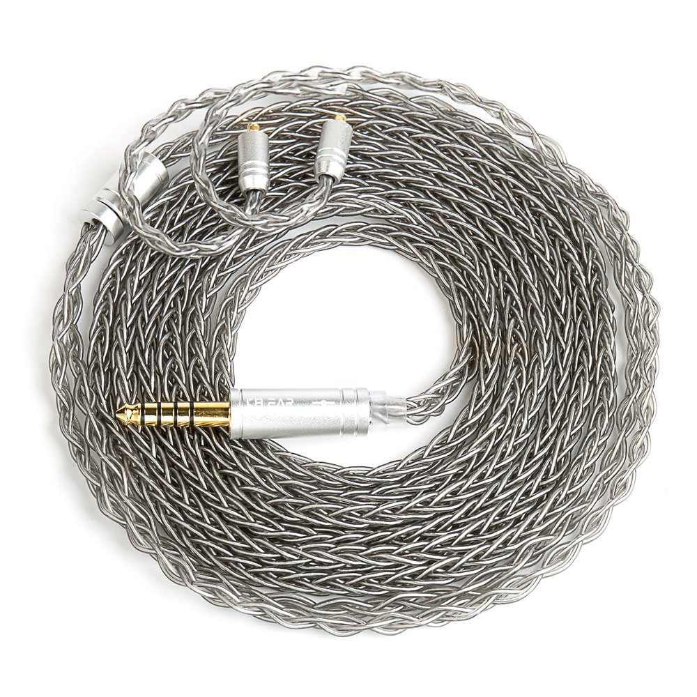2 Meter QDC in Ear Monitor Cable, KZ ZS10 PRO IEM Extension Headphone Cable Cords for EDX PRO/Castor/CCA CRA, KBEAR ST12 Plus 8 Core 4N OFC Silver-Plated Wire (Grey, Recessed 2 Pins, 4.4mm Plug)