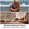 AIRWEE Keyboard Case for iPad Pro 12.9 inch 6th Generation 2022,for iPad Pro 12.9" 5th Gen 2021/4th Gen 2020 Case with Keyboard & Pencil Holder,Clear Rotate Stand for iPad 12.9 Pro Case,Blue Wolf view 3