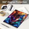 AIRWEE Keyboard Case for iPad Pro 12.9 inch 6th Generation 2022,for iPad Pro 12.9" 5th Gen 2021/4th Gen 2020 Case with Keyboard & Pencil Holder,Clear Rotate Stand for iPad 12.9 Pro Case,Blue Wolf view 4