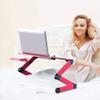 Adjustable Laptop Bed Table, Foldable Portable Laptop Desk Laptop Stand Computer Table Stand Book Holder Light Weight Notebook Desk Workstation with Cooling Fan and Removable Mouse Tray (Rose Red) view 2