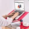 Adjustable Laptop Bed Table, Foldable Portable Laptop Desk Laptop Stand Computer Table Stand Book Holder Light Weight Notebook Desk Workstation with Cooling Fan and Removable Mouse Tray (Rose Red) view 3