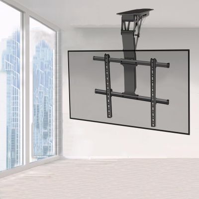 Electric TV Ceiling Mount - Tv Wall Mount, Motorized Flip Down TV Roof Ceiling Mount, Fits Most 50-70/50-90 Inches, with Remote Control and Switch Control, 0-85 Fold Down Stand,
