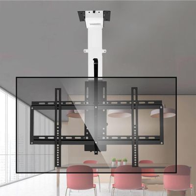 Adjustable Ceiling TV Mount Bracket - with Remote Control Motorized Ceiling TV Mount, Electric TV Lift and Memory Setting, for 32" to 75" TVs Up to 50kg/132lbs, Three Installation Methods