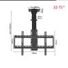Adjustable Ceiling TV Mount Bracket - with Remote Control Motorized Ceiling TV Mount, Electric TV Lift and Memory Setting, for 32" to 75" TVs Up to 50kg/132lbs, Three Installation Methods view 2
