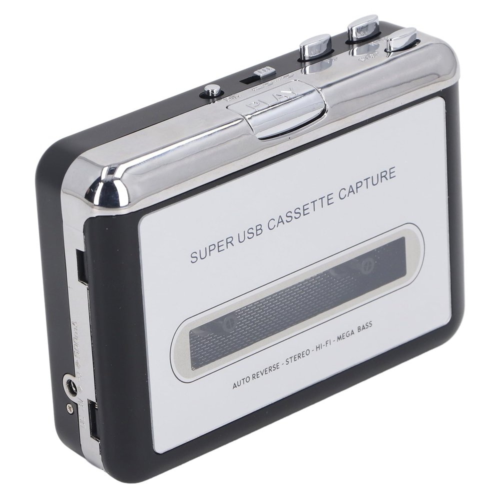 Cassette Tape Player + Cassette to MP3 Converter 3.5mm AUX Jack + Portable Cassette Player with Earphones Compatible with Laptop CD Writers