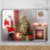 10x8ft Christmas Backdrop Santa Claus Fireplace Photography Background Xmas Tree Christmas Boxes Backdrop Socks Decorations for Xmas Party Banner Photo Background Pictures Shot Props view 2