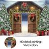 10x8ft Christmas Barn Door Photography Backdrop Winter Barn Xmas Tree Snow Background Xmas Festival Party Banner for Family Holiday Party Decor Banner Kids Adults Portrait Photo Booth Shoot Props view 4