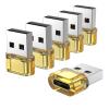 USB A to USB C Adapter 6 Packs,USB Male to C Convert for Charging & OTG Function ,USB-A Male to USB-C Female Adapter Compatible with iPhone15/16/17 Plus Pro Max/Airpods/iPad 9 10 Air 5 Mini 6 (Yellow) view 1