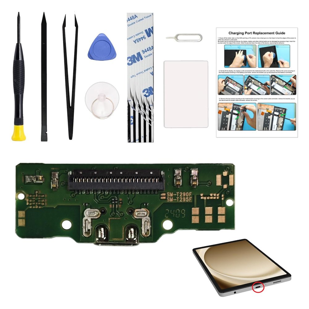 Charging Port Replacement Kit Compatible with Galaxy Tab A 8.0 2019, Dock Board USB-C Connector for Tab A 8.0 2019 SM-T290 Tablet, with Instruction & Tools
