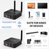 5.8GHz&5.2GHz Dual-Band Wireless Audio Transmitter Receiver for TV/PC, 160ft Long Range 0.018s Low Latency with Built-in 2.4G Bluetooth 5.3 Receiver, Wireless Adapter Kit with RCA(3.5mm) Out/Input view 3