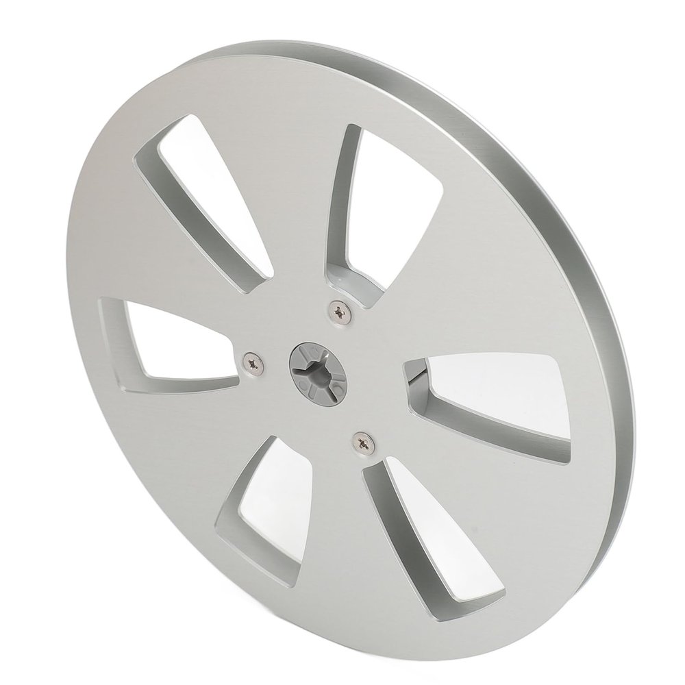 1/4 Empty Tape Reel, Open Reel Audio Aluminum Alloy Takeup Reel, 6 Hole Wind Holes Aviation Aluminum, Stainless Steel Screws, Low Noise Universal for Reel Recording Tape