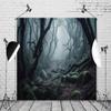 12x10ft Foggy Forest Backdrop Scary Spooky Forest Stone Bare Trees Halloween Party Background Birthday Newborn Baby Shower Kids Adult Portrait Wall Hanging Decor Photo Booth Prop view 4