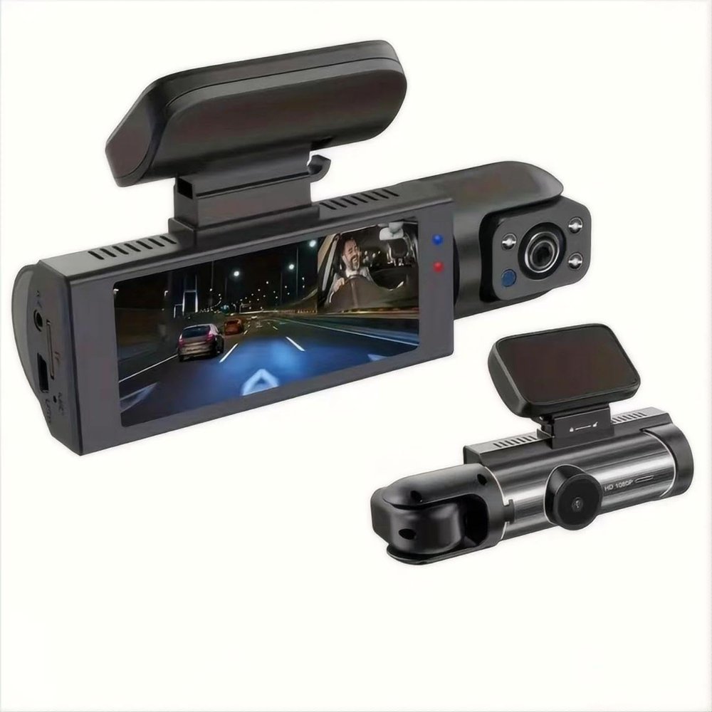 1080P Dual Camera Dash Cam, G-Sensor HD Night Vision Loop Recording Wide Angle Car DVR Without Memory Card