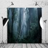 10x6.5ft Foggy Forest Backdrop Twilight Misty Forest Green Tree Path Nature Scenery Background Birthday Newborn Baby Shower Kids Adult Portrait Wall Hanging Decor Photo Booth Prop view 4