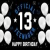 Pnylzzyxh Happy 13th Birthday Backdrop Official Teenager 13 Birthday Party Decoration Background for Boys Girls White Balloon 13 Years Old Birthday Party Cake Table Banner Studio Props 15x8ft view 1