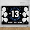 Pnylzzyxh Happy 13th Birthday Backdrop Official Teenager 13 Birthday Party Decoration Background for Boys Girls White Balloon 13 Years Old Birthday Party Cake Table Banner Studio Props 15x8ft view 4