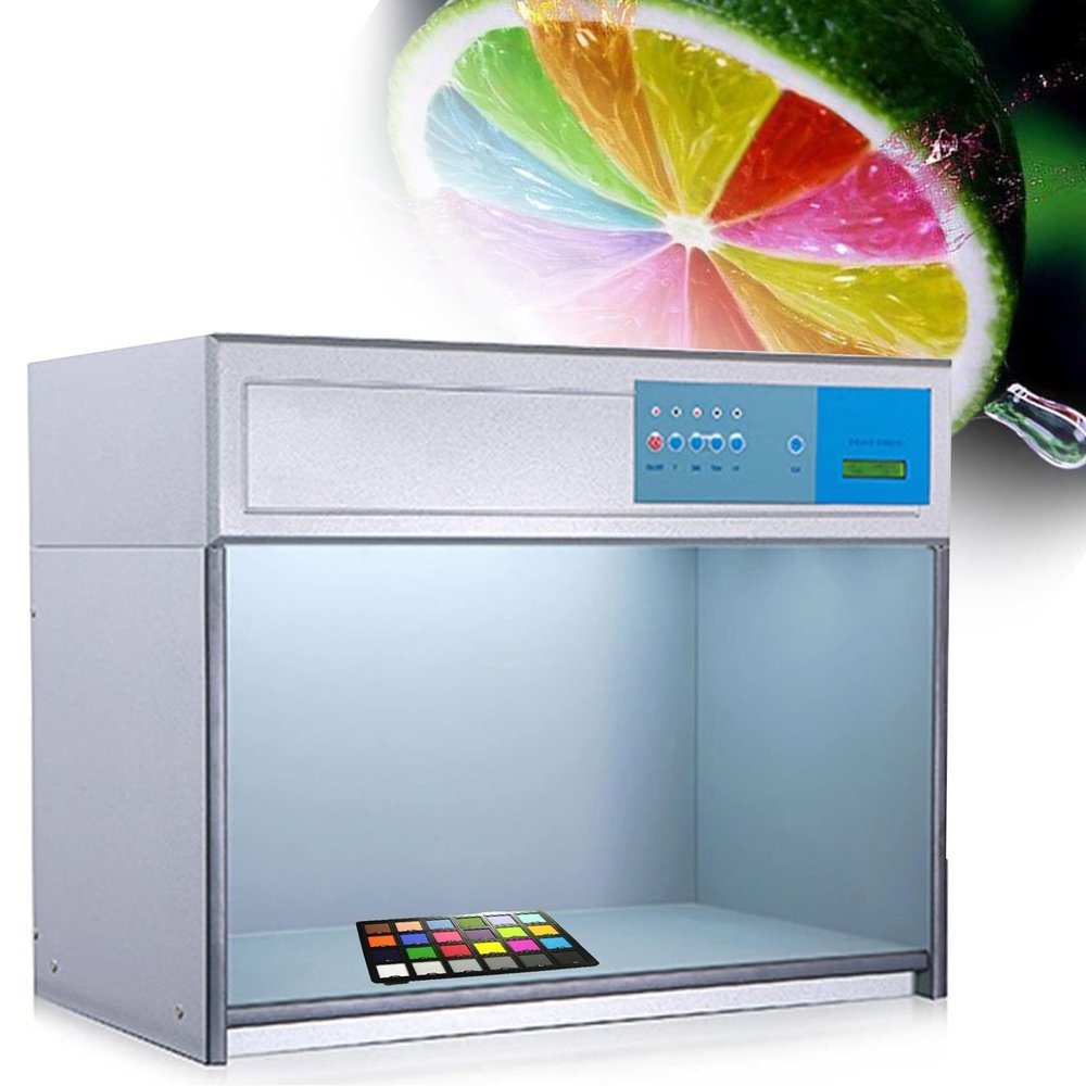 LPLYAA Color Assessment Cabinet Color Matching Cabinet 4 Light Sources, Various Light Sources, Lab Color Matching Light Box for Printed Textile Hardware Leather Plastic Fabric