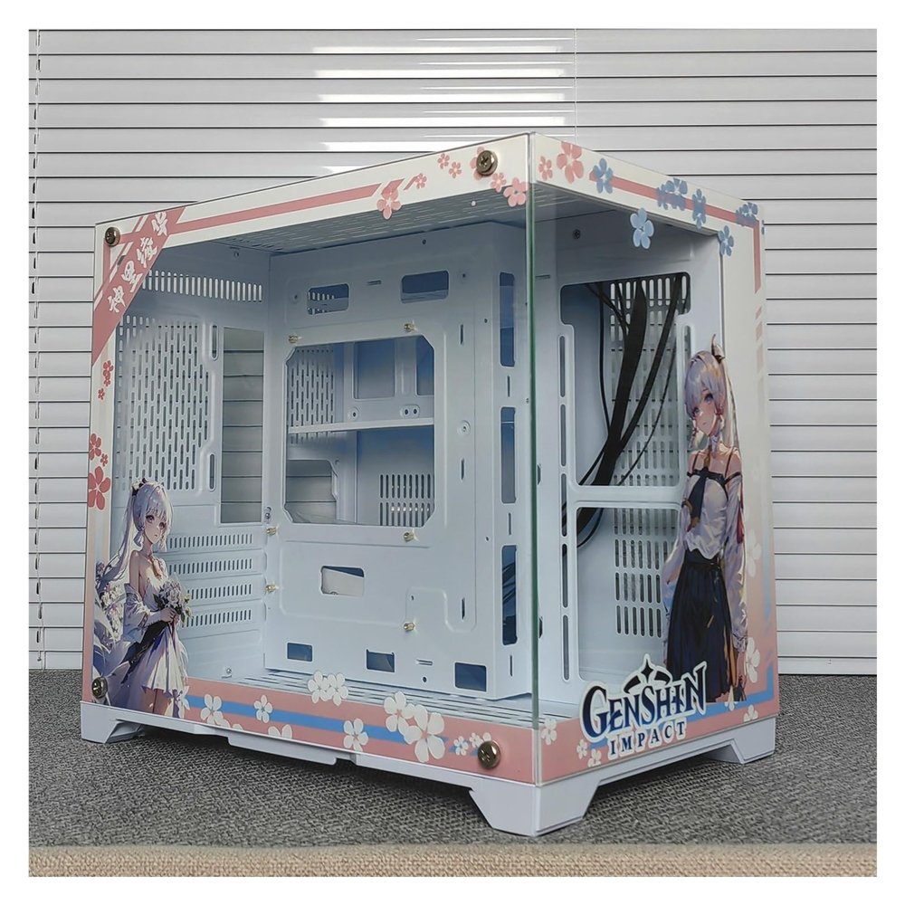 ATX Case, Mid-Tower PC Gaming Case ATX/M-ATX - Front I/O USB 3.0 Port - Tempered Glass Side Panel - Support Water Cooling - 10 Fan Position