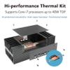Akasa Turing RC Pro, Designed for ASUS NUC 14 Pro (Revel Canyon) Core i7, Aluminium Mini Fanless Case with Thermal Kit, Front USB A & C Ports, Vertical or Horizontal Placement, A-NUC101-M1B view 3