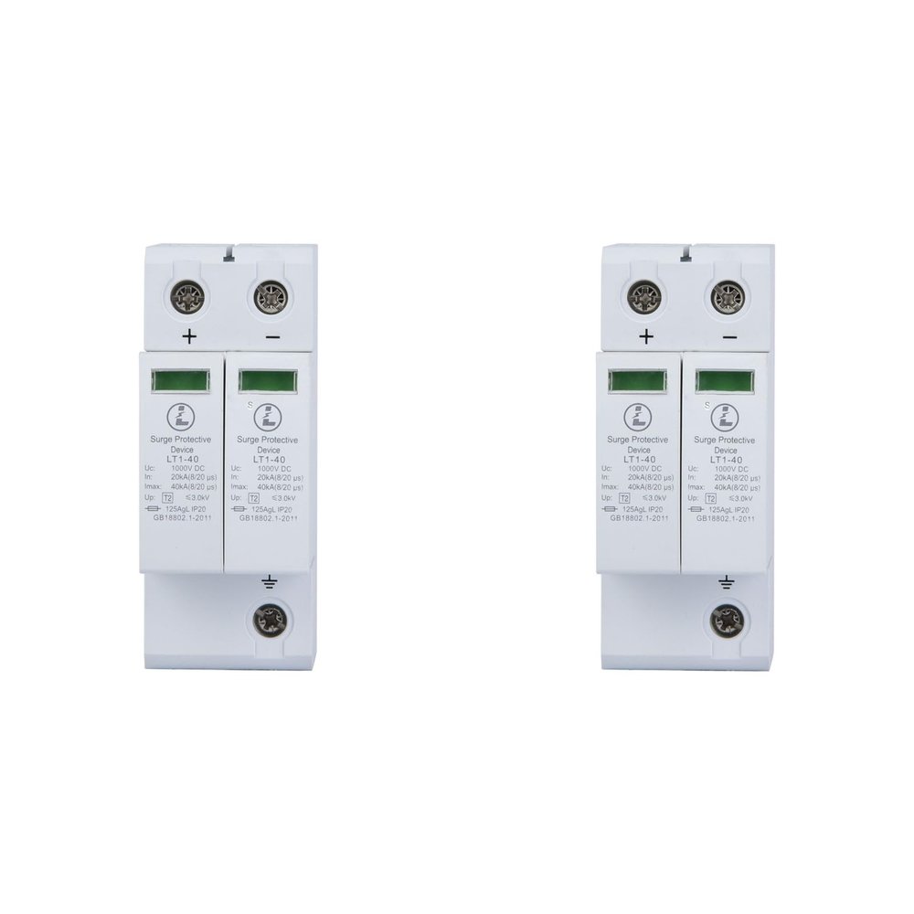 2P Protective Device Low Voltage Arrester 40KA DC Photovoltaic Protector with PC Shell for Home Use