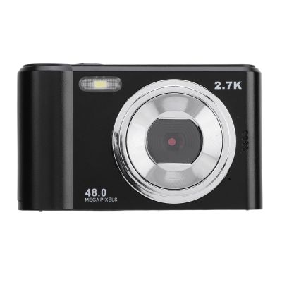 Wisoqu 2.7K Digital Camera, 8X Digital Zoom 48MP Vlog Camera, 2.4 Inch Screen, Built in Fill Light, Support USB Data Transmission, Autofocus, Compact Travel Video Camera (Black)