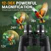 Deesoo 12-36x50 HD Binoculars for Adults - High Powered Binoculars with Clear Low Light Vision for Bird Watching - Zoom Binocular with Large View for Hunting Cruise Ship Travel Hiking Opera view 2