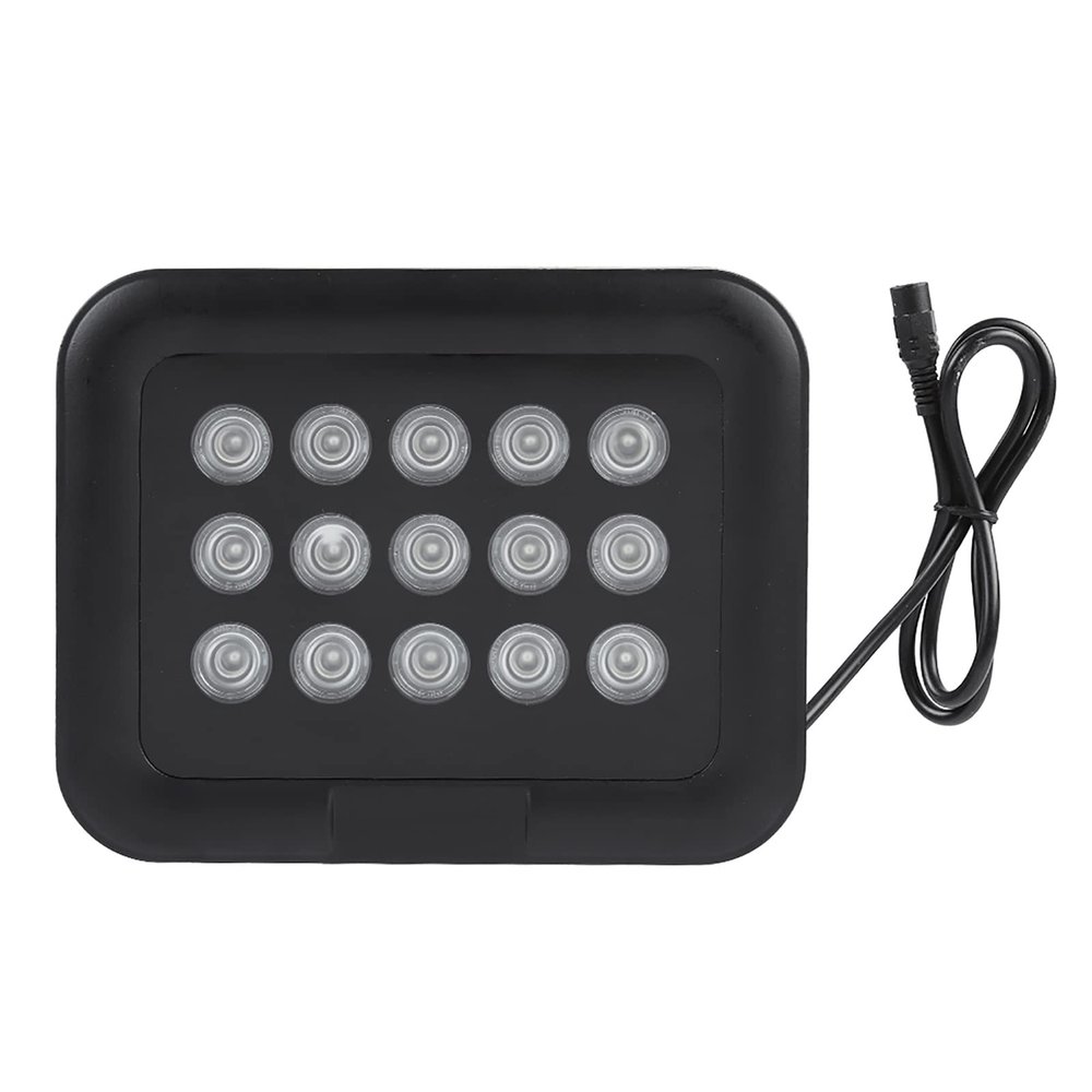Infrared Illuminator, DC12V IR Infrared Fill Lamp, 15 LEDs Fill Light, IP66 Waterproof Light for Security Surveillance Camera