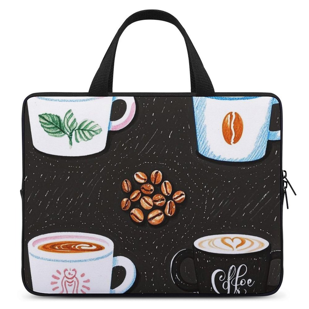 Laptop Carrying Case 13 Inch Cafe Coffee Bean Laptop Bag for Men Women Computer Bag Messenger Bag for Work