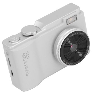 48MP 1080P Digital Camera for Photography,16x Zoom Autofocus Point and Shoot Cameras with 2.4 Inch Screen, Prevent Shaking Compact Travel Camera (White)