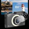 1080P 48MP Digital Camera, 8X Digital Zoom Vlogging Camera with 2.4 Inch Screen, Portable Compact Point Shoot Camera with MP3 Player Various Filters Games... view 2