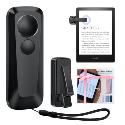 Exdeploy Kindle Remote Page Turner,Page Turner for Kindle Paperwhite Oasis,iPhone, iPad,Android Ebook Page Turn,Camera Video Record Remote (Black)