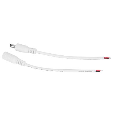 5.5 x 2.1mm Male Female Connector with Cable Wire for LED Strip Light, CCTV Camera, Digital Products, Small Appliances (White)