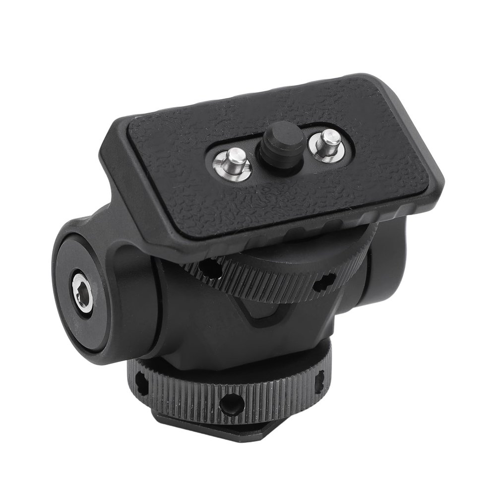 Adjustable Camera Screen Extension Holder, Aluminum Alloy Monitor Mount with 1/4in Thread Connector, 360 Rotation, 90 Tilt, Cold Shoe Base Bracket for Photo Gear, Rabbit Cage