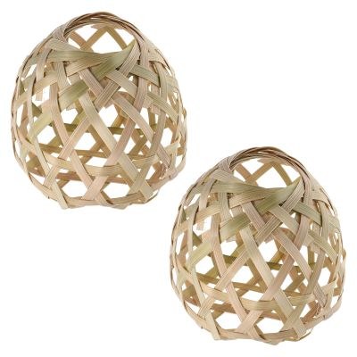 Angoily 2pcs Lamp Shade Replacement Vintage Woven Lampshades for Ceiling Lights Floor Lamps Retro Home Decor Lighting
