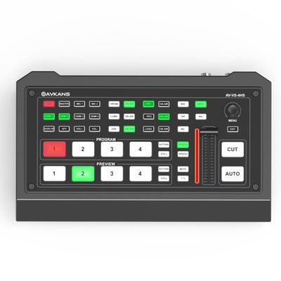 AVKANS Multi Camera Video Switcher for Live Streaming, 4CH SDI/HDMI Inputs, HDMI Pro Live Streaming Multi Camera Video Mixer Switcher