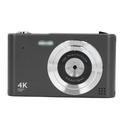 4K Digital Camera, HD 16MP 16X Digital Zoom, Auto Focus, Macro Function, Portable CCD Camera with LED Flashlight, Camera for Travel Students Teens (Black)