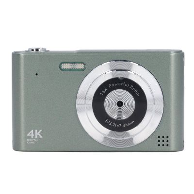 PUSOKEI 4K Digital Camera, HD 16MP 16X Digital Zoom, Auto Focus, Macro Function, Portable CCD Camera with LED Flashlight, Camera for Travel Students Teens (Green)