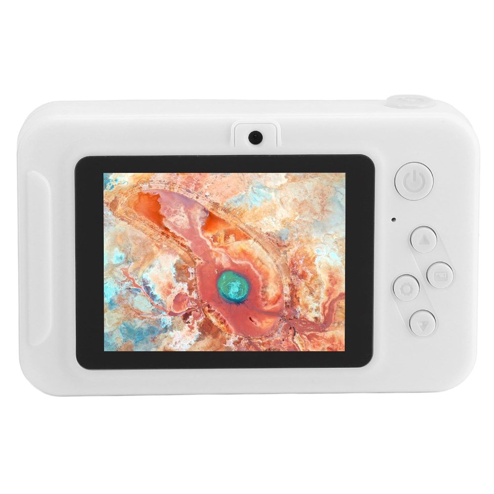 Digital Camera, 1080P 40MP 8X Digital Zoom Zoom Digital Camera, 2.4 Inch Screen CCD Card Camera, AF aUto Focus, and Automatic Recognition (White)