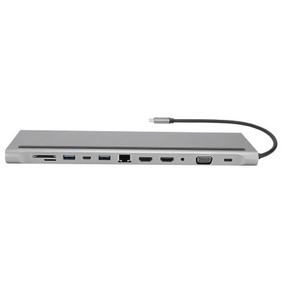 2 X 4K Hd Aluminum Alloy Backward Compatibility USB Docking Station, Docking, for TypeC Notebooks