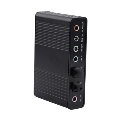 Audio Sound Card, 6 Channel USB Audio Sound Card USB Sound Card, 2.0 USB Sound Card for PC Laptops