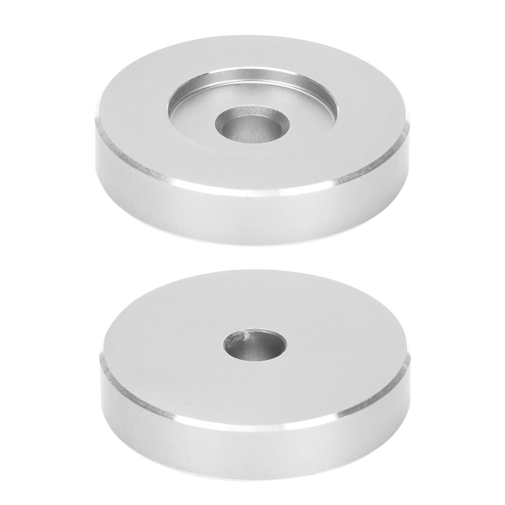 Turntable Adapter, Record Accessories, Large Hole Aluminum Conversion Sheet, Stable and for 7 Inch Record Turntable (Silver)