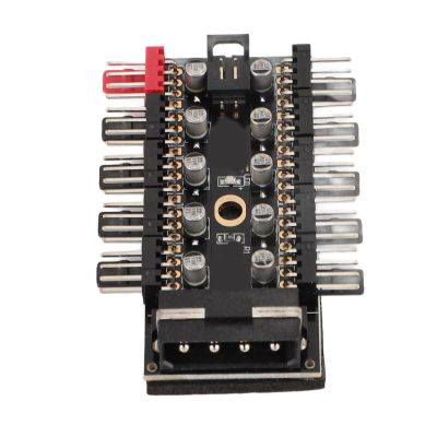 10 Port 12V 4 Pin CPU Cooling Fan Hub for Computer Motherboard, PWM CPU Cooling Fan Hub with RPM Detection, 3 Pin Fans Support (Big 4P Power)