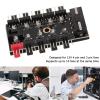 10 Port 12V 4 Pin CPU Cooling Fan Hub for Computer Motherboard, PWM CPU Cooling Fan Hub with RPM Detection, 3 Pin Fans Support (Big 4P Power) view 2