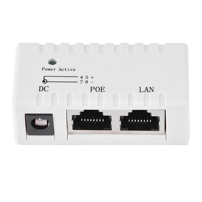 10M/100Mbps Ethernet Injector Adapter Power Over Ethernet Injector POE Splitter POE Splitter Power Over LAN Port for Standard POE (White)