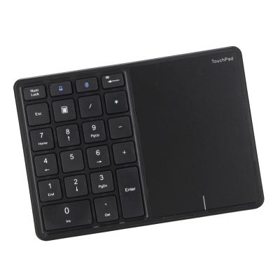 Cuifati Numeric Keypad with Touchpad, 2 in 1 22 Keys 2.4G Touchpad Bluetooth 4.2 Number Pad, Type C Charging 500mAh Accounting Keyboard, for Laptop, PC, Desktop, Study, Work (Black)